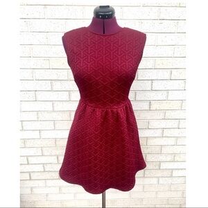 Forever 21 Dress Size Medium Skater Burgundy Wine Red Quilted